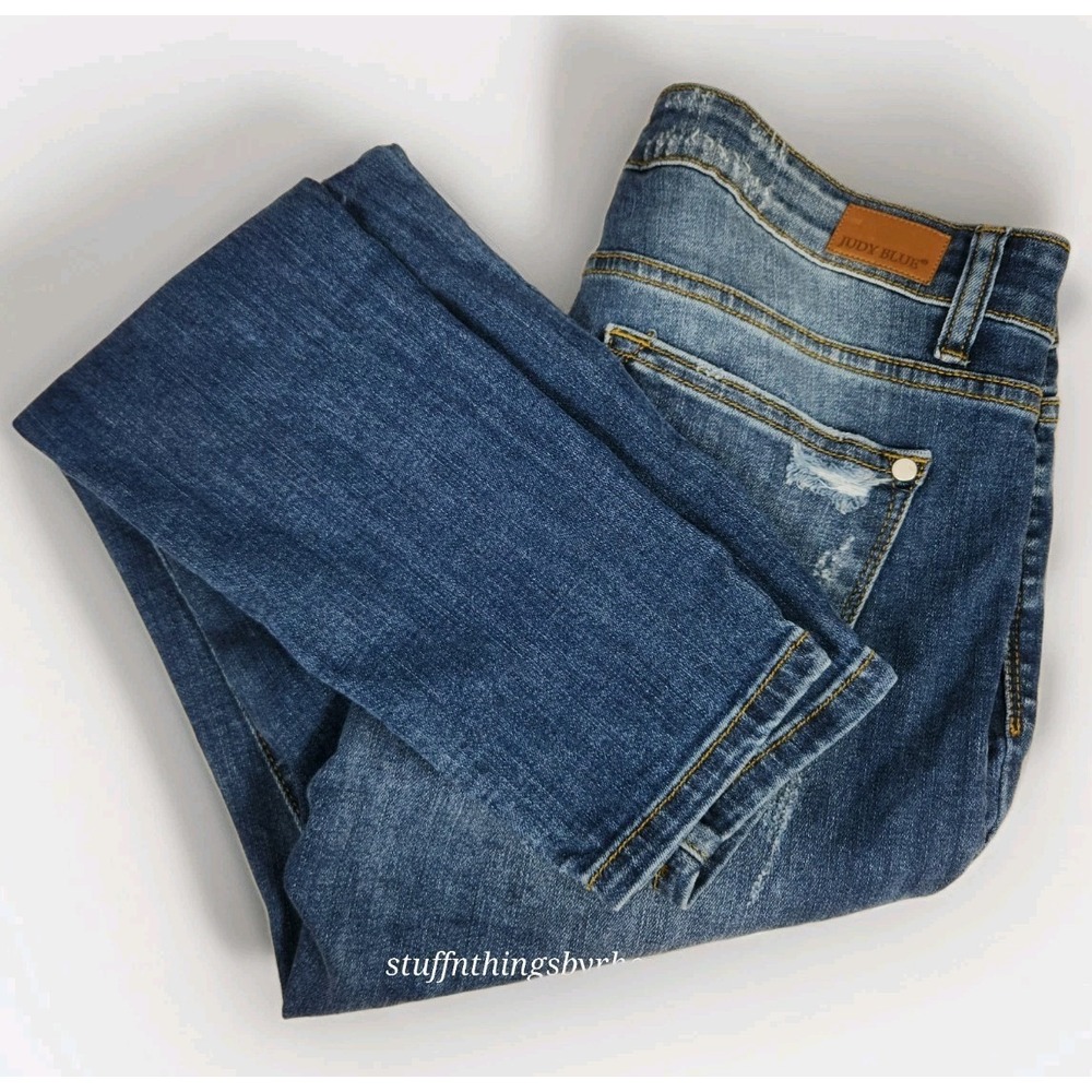 Judy Blue Jeans Skinny Fit  Distressed Leopard Cheetah Print Sz 30x29 (11/29)